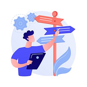 Decision making abstract concept vector illustration. Problem solving skill, leadership, decision-making framework, tree analysis, rational approach, business management abstract metaphor.